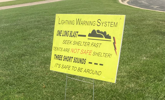 Lightning Warning System Sign